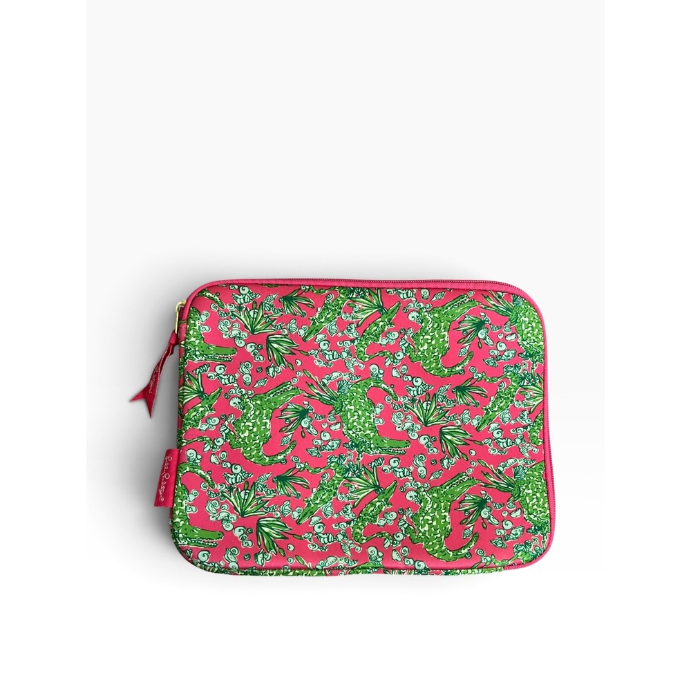 Lilly Pulitzer Lator Gator Tablet iPad Sleeve Case Neoprene Pink Green Alligator